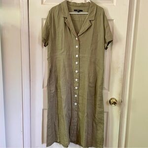 Quince 100% European Linen Button-down Dress